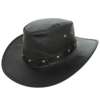 WESTERN LEATHER COWBOY HAT